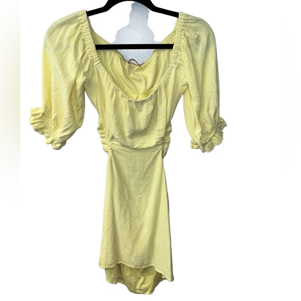 Bright Yellow Quarter Sleeve Dress w/ Open Back - NWOT - Picture 3 of 9